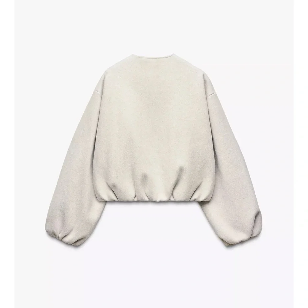 Zara Soft Bomber Jacket with Elastic waist - New - Picture 16 of 17